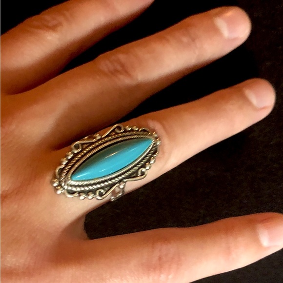 SOLD on another site! Vintage turquoise stone silver ring signed Park Lane - Picture 2 of 8